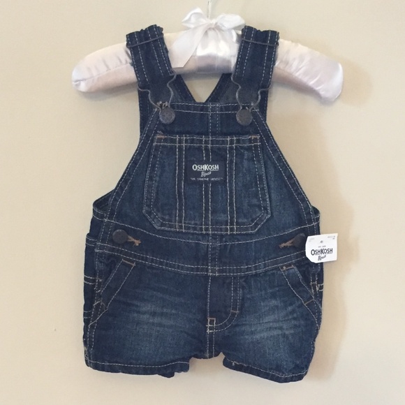 OshKosh B'gosh Other - Baby B'Gosh Denim Shortalls Overall Romper NWT